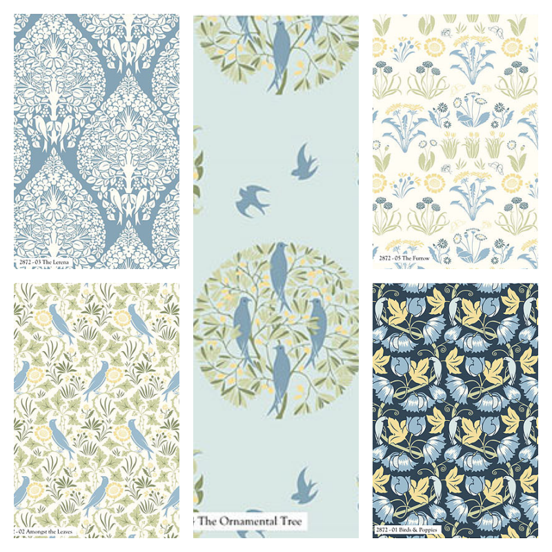 Voysey Birds In Nature 5 Fat Quarters Bundle